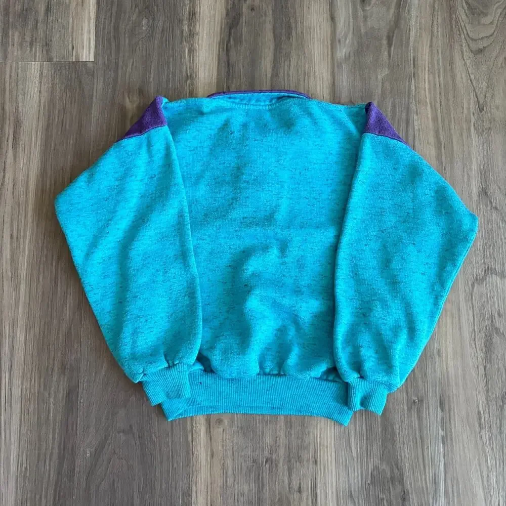 Vintage Disney Mickey Minnie Mouse Sweatshirt Blue 1980s Cursed Size 36